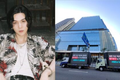 Protest trucks demanding SUGA’s departure from BTS begin making rounds around the HYBE building